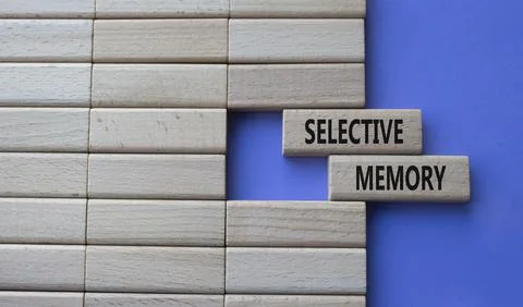 Selective Memory symbol. Concept word Selective Memory on wooden blocks. Be.. Stock Photos