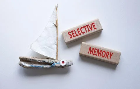 Selective Memory symbol. Concept word Selective Memory on wooden blocks. Be.. Stock Photos