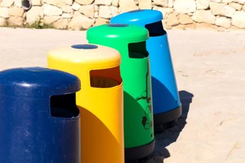 Selective recicle bins Stock Photos