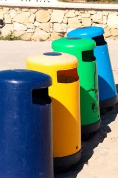 Selective recicle bins Stock Photos