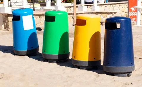 Selective recicle bins Stock Photos