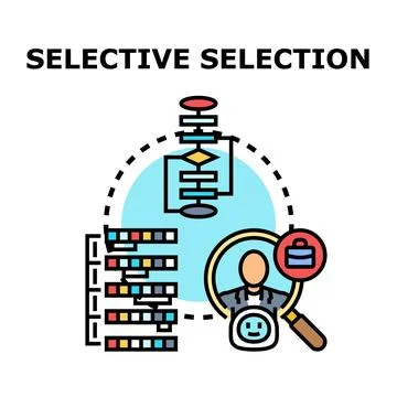 Selective selection process choosing data and candidates Stock Illustration