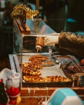 Selective of a showcase waffles Stock Photos