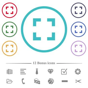 Selector tool flat color icons in circle shape outlines Stock Illustration