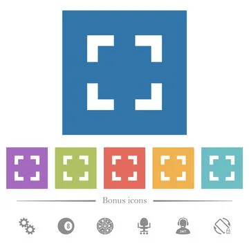 Selector tool flat white icons in square backgrounds Stock Illustration