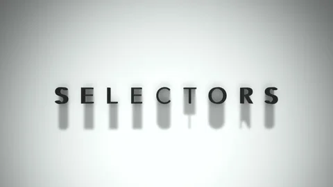 Selectors opening title matte black writing placed on a white base layer Stock Footage 301837076