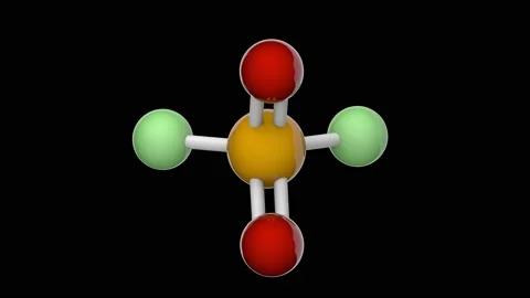Selenic difluoride (SeO2F2). Seamless loop. RGB +Alpha (Transparent) channel Stock Footage 153973293