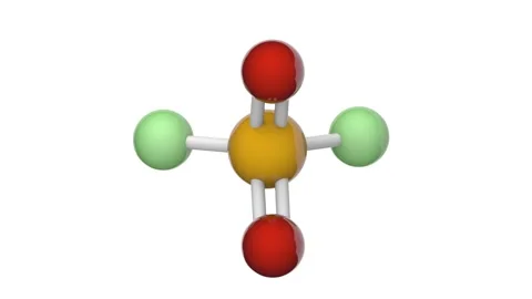 Selenic difluoride (SeO2F2). Seamless loop. White background Stock Footage 153973294