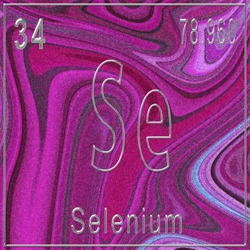 Selenium chemical element, Sign with atomic number and atomic weight Stock Illustration