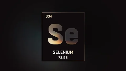 Selenium as Element 34 of the Periodic Table 3D animation on grey background 스톡 동영상 119507419