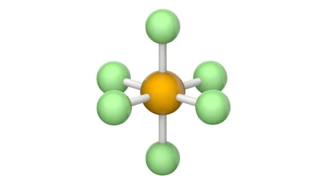 Selenium hexafluoride (SeF6). Seamless loop. White background Video stock 153973259