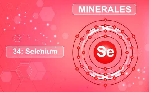 Selenium, Se. 34 element of the periodic table of elements. Abstract pink g.. Stock Illustration