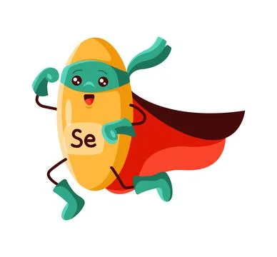 Selenium superhero running with a red cape Illustrazione stock