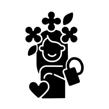 Self acceptance black glyph icon Stock Illustration