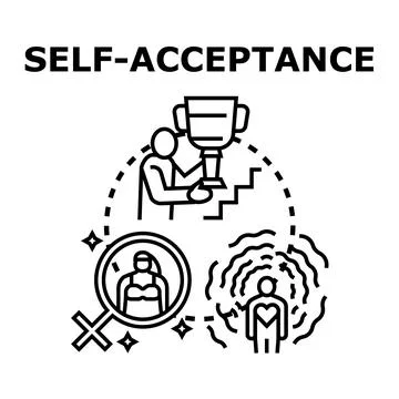 Self acceptance concept in vector illustration Stock Illustration