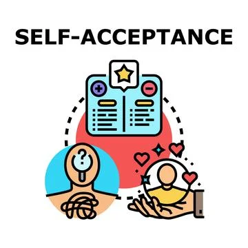 Self acceptance concept visualizing personal growth and inner harmony Stock Illustration