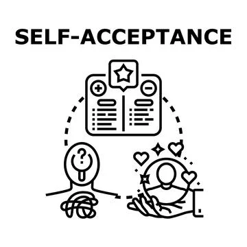Self acceptance concept visualizing personal growth and inner harmony Stock Illustration