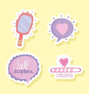 Self acceptance icons Stock Illustration