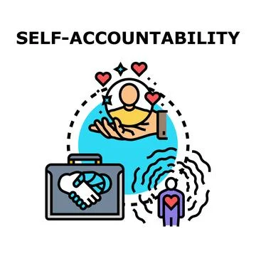 Self accountability concept showing personal responsibility and commitment Stock Illustration