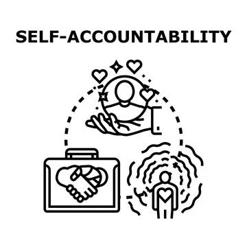 Self accountability concept showing personal responsibility and commitment Stock Illustration