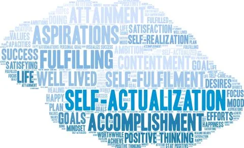 Self-Actualization Word Cloud Stock Illustration
