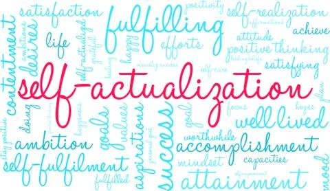 Self-Actualization Word Cloud Stock Illustration