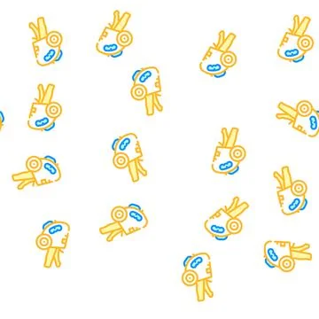 Self-adhesive marker gun vector seamless pattern Stock Illustration