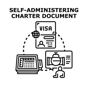 Self administering charter document process illustration 库存插图