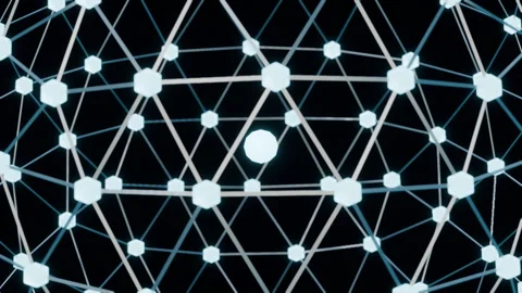 Self-Assembling Crystal Lattice Network Sci-Fi Loop 4K Vídeos de archivo 332157910