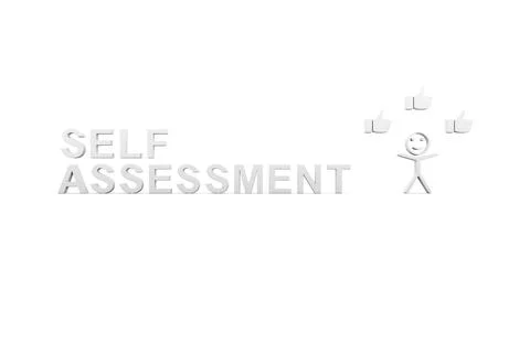 SELF ASSESSMENT concept white background 3d render illustration Stock Illustration