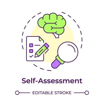 Self assessment multi color concept icon Stock Illustration