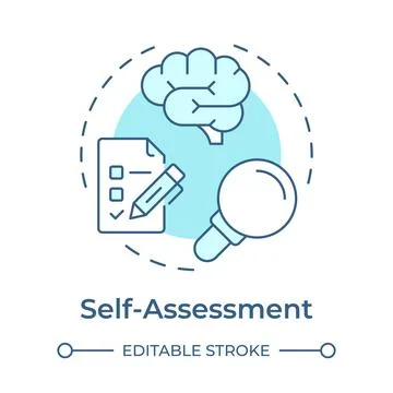 Self assessment soft blue concept icon Stock Illustration