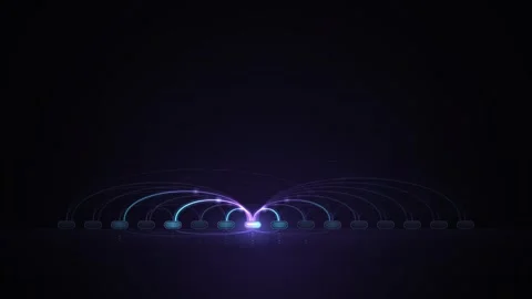 Self Attention Transformer Arcs Linking Tokens AI Seamless Loop Stockbeeldmateriaal 347457511