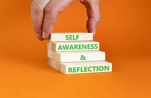 Self awareness and reflection symbol. Concept words Self awareness and refl.. Stock Photos