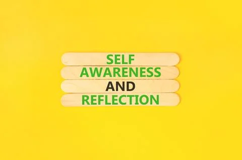 Self awareness and reflection symbol. Concept words Self awareness and refl.. Stock Photos