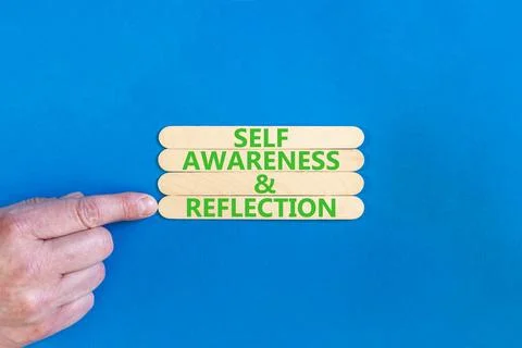Self awareness and reflection symbol. Concept words Self awareness and refl.. Stock Photos
