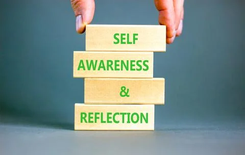 Self awareness and reflection symbol. Concept words Self awareness and refl.. Stock Photos