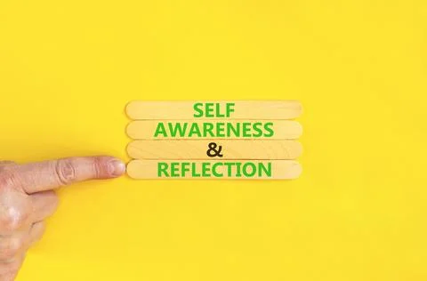 Self awareness and reflection symbol. Concept words Self awareness and refl.. Stock Photos
