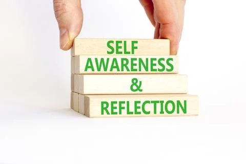 Self awareness and reflection symbol. Concept words Self awareness and refl.. Stock Photos