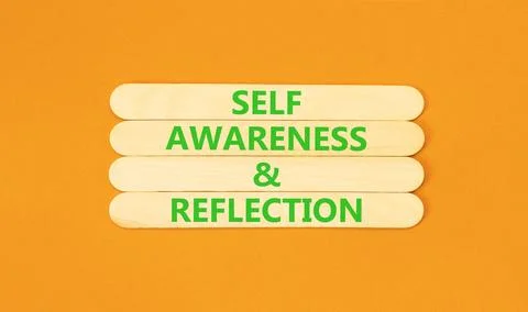 Self awareness and reflection symbol. Concept words Self awareness and refl.. Stock Photos