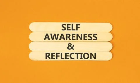 Self awareness and reflection symbol. Concept words Self awareness and refl.. Stock Photos