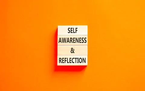 Self awareness and reflection symbol. Concept words Self awareness and refl.. Stock Photos