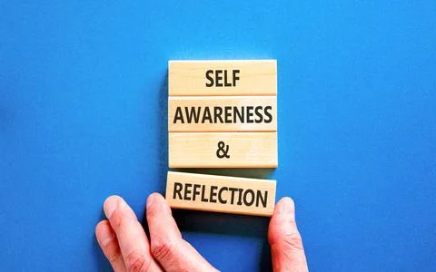 Self awareness and reflection symbol. Concept words Self awareness and refl.. Stock Photos