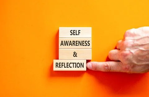 Self awareness and reflection symbol. Concept words Self awareness and refl.. Stock Photos