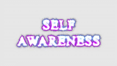 Self awareness neon effects, text animation on transparent background Vidéo 303343126