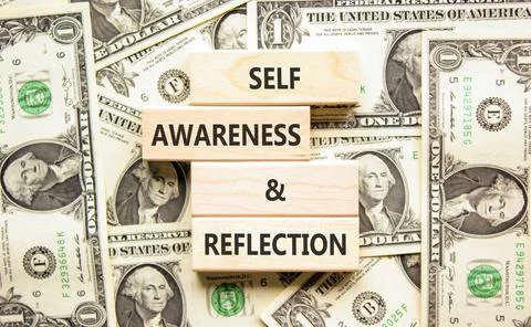 Self awareness reflection symbol. Concept words Self awareness and reflection Stock Photos