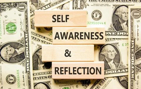 Self awareness reflection symbol. Concept words Self awareness and reflecti.. Stock Photos