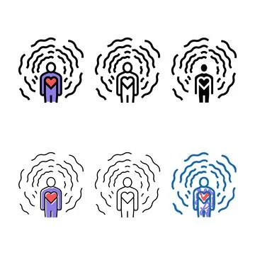 Self-awareness soft skill color icon vector variations Stock Illustration