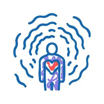 Self-awareness soft skill icon doodle illustration Stock Illustration