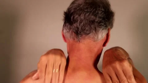Self Back Massage Stock Footage 333401916